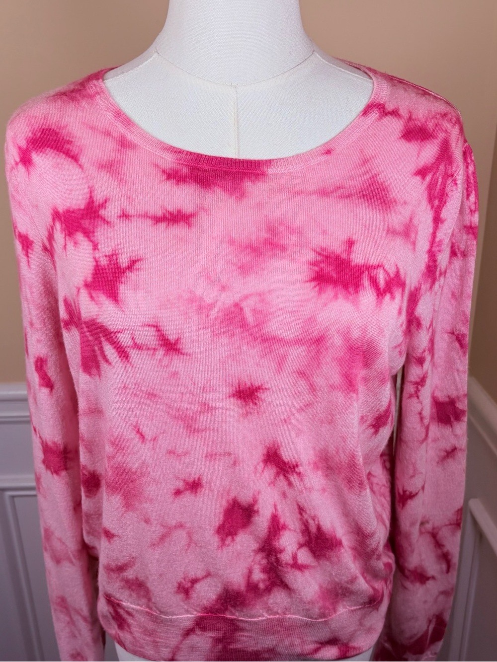 💗 Generation Love Silk Cashmere Tie-Dye Sweater L Pink
